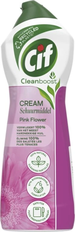 Cif CleanBoost Cream Pink Schuurmiddel - 8 X 750 Ml - Voordeelverpakking -Lifestyle-Productwinkel 390x1200 2