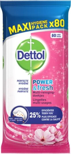 Dettol - Schoonmaakdoekjes - Power & Fresh - Kersenbloesem - 80 Stuks X8 -Lifestyle-Productwinkel 558x1200 1