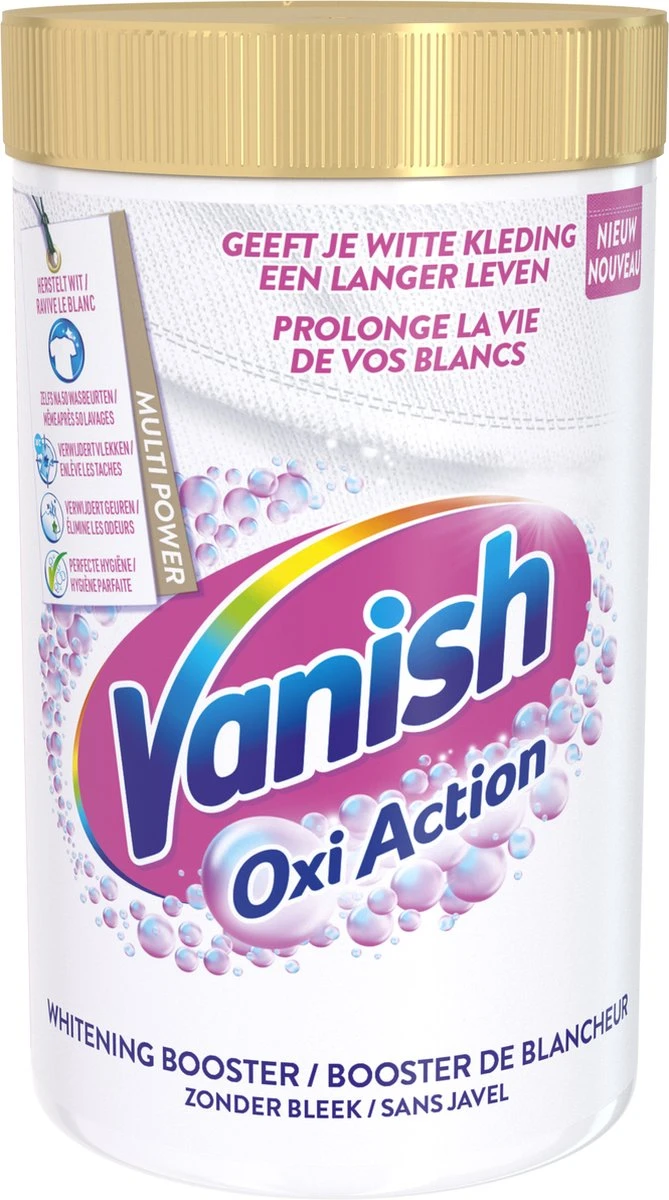 Vanish Oxi Action Whitening Booster Poeder - Vlekverwijderaar Voor Witte Was - 1,4 Kg 3 Vanish Oxi Action Whitening Booster Poeder - Vlekverwijderaar Voor Witte Was - 1,4 Kg
