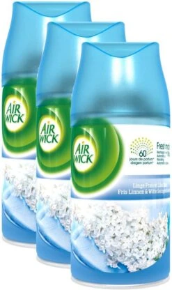 AIRWICK Freshmatic Automatische Spray Refill Frisse Linnen & Witte Bloemen Krimp - (3x250ml) -Lifestyle-Productwinkel 712x1200