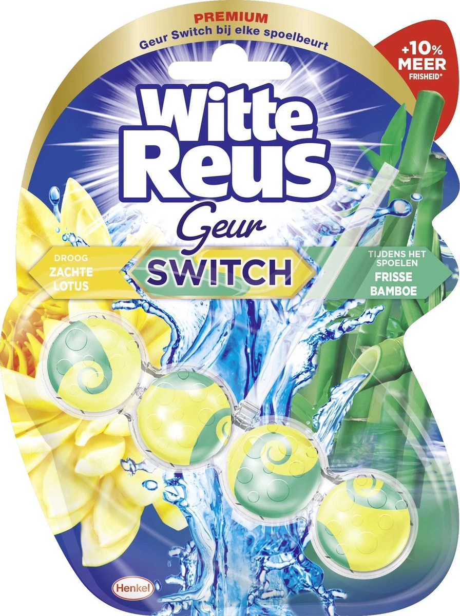 Witte Reus Toiletblok Geur Switch - Lotus Bamboe - WC Blokjes Voordeelverpakking - 10 Stuks 4 Witte Reus Toiletblok Geur Switch - Lotus Bamboe - WC Blokjes Voordeelverpakking - 10 Stuks - Afbeelding 2