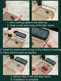 Merkloos Gootsteen Organizer - Gootsteen Afval Netje - Gootsteenontstopper -Gootsteen Zeef Netto- Sink Filter Rack Anti-Blokkeren Wegwerp-Fijne Mesh Filter Aanrecht Zeef Mesh Tas Voor Keuken- Spoelbak - Incl. 50 Netjes -Lifestyle-Productwinkel 900x1200 7