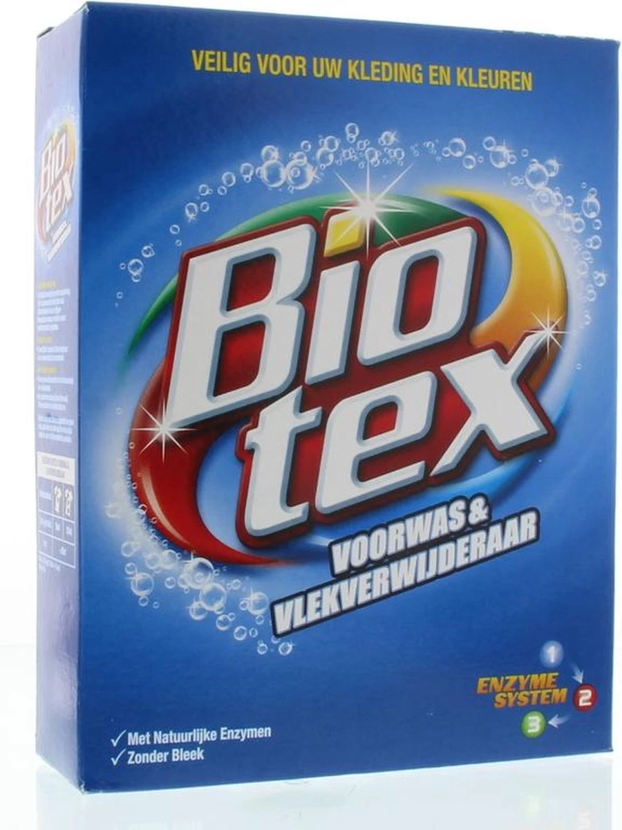 Biotex Waspoeder Voorwas & Waskrachtversterker - 750 Gram 8 Biotex Waspoeder Voorwas & Waskrachtversterker - 750 Gram - Afbeelding 6